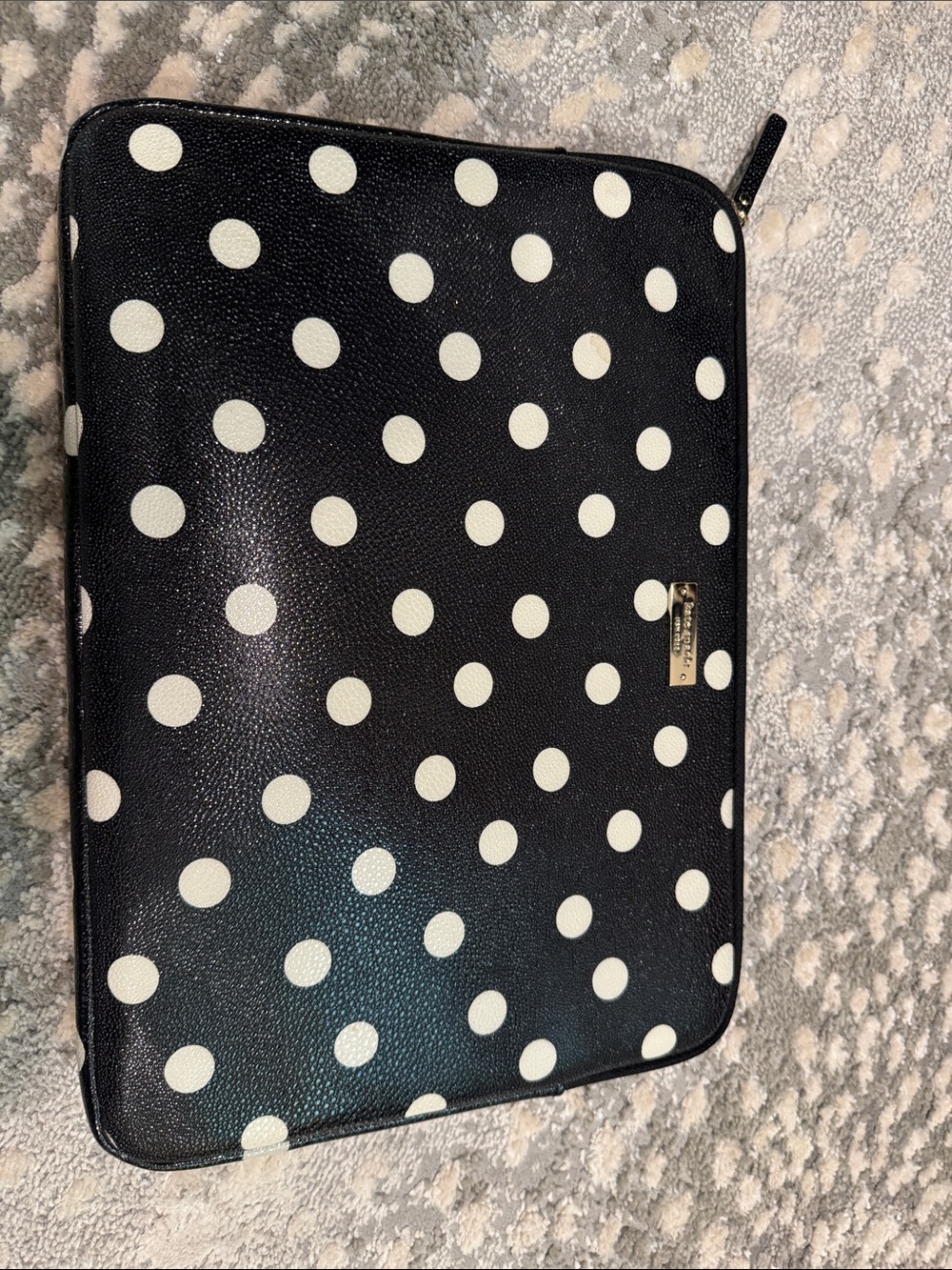 Kate Spade Polka Dot Zip Tablet Sleeve - Black & White